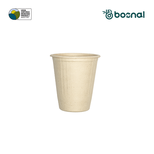 8 oz Bagasse Compostable Cup with Lid