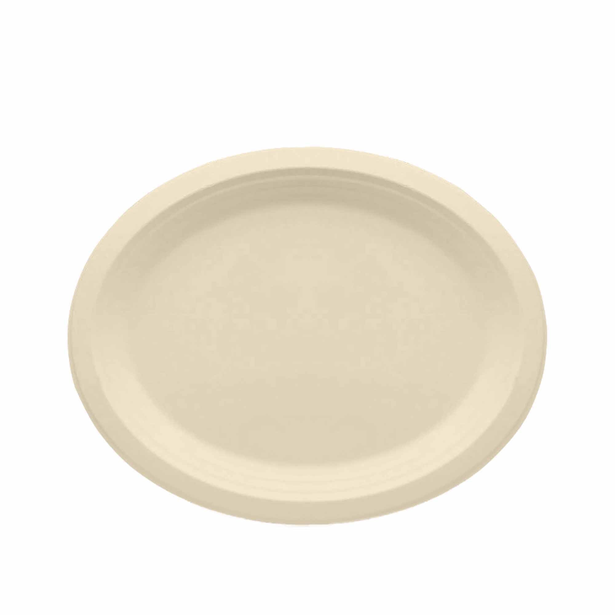 BOSNAL 10 Inch Compostable Oval Plates, 100% Plant-Based Sugarcane Bagasse, Eco-Friendly Disposable Plates for Hot & Cold Food, Microwave Safe, Compostable, Durable & Sustainable