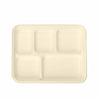 BOSNAL 5-Compartment Compostable Food Trays, 100% Plant-Based Sugarcane Bagasse, Eco-Friendly Disposable Lunch Trays for Hot & Cold Meals, Microwave Safe, Compostable, Durable & Sustainable