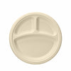 BOSNAL 10 Inch Round 3-Compartment Compostable Plates, 100% Plant-Based Sugarcane Bagasse, Eco-Friendly Disposable Plates, Microwave Safe, BPA-Free, Durable & Leak-Resistant