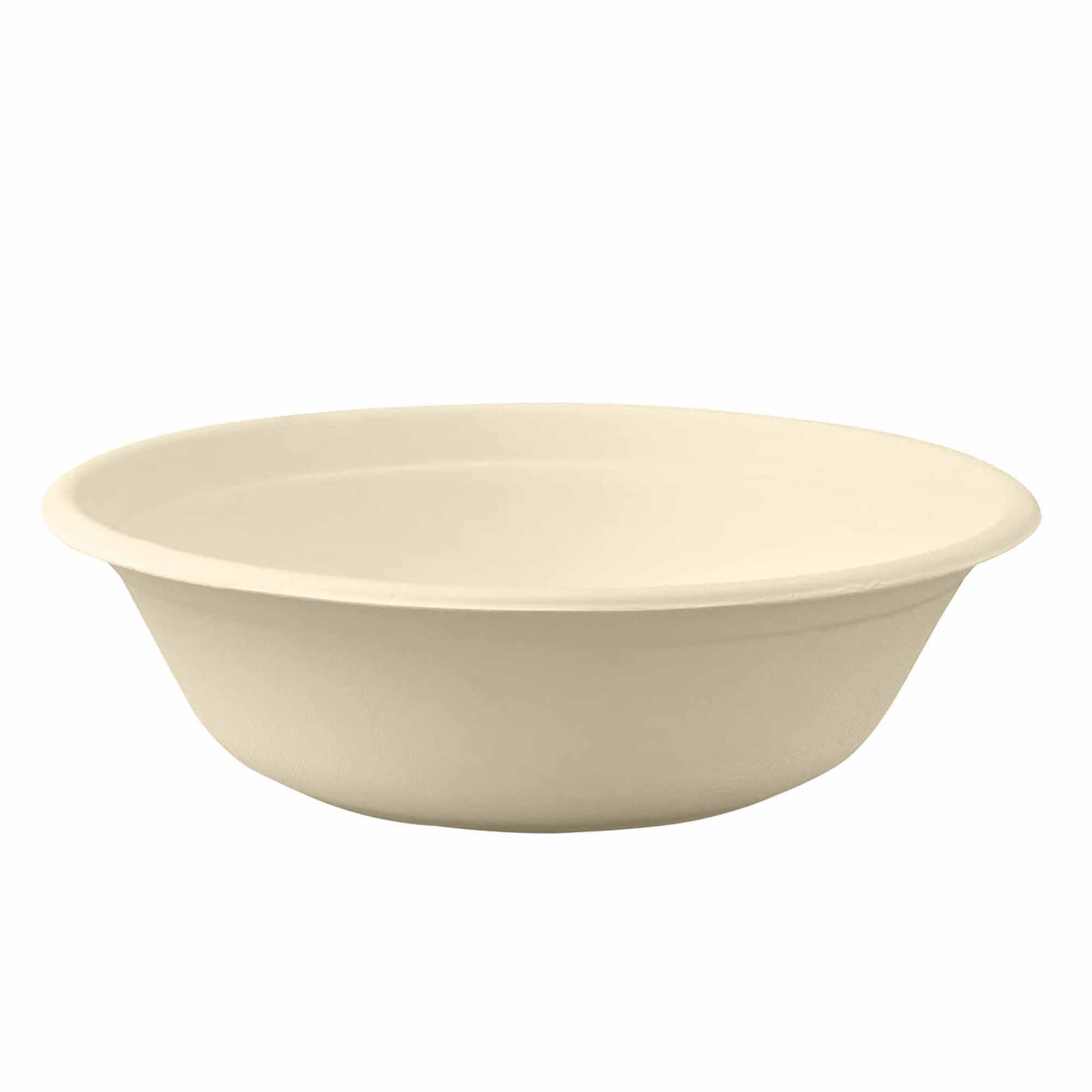 BOSNAL 32 oz Compostable Round Bowls, 100% Plant-Based Sugarcane Bagasse, Eco-Friendly Disposable Bowls for Hot & Cold Foods, Microwave Safe, Compostable, Sturdy & Sustainable
