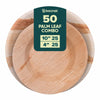 Palm Leaf Biodegradable 10" Round Plates and 9.5" Soup Bowl Combo (25 Plates, 25 Bowls), Eco-Friendly, Compostable, Bamboo-Wood Style, Durable & Restaurant-Grade Alternative to Paper Plates