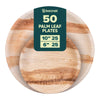 Palm Leaf Biodegradable Round Plates Combo – 50 pcs Set (25 each of 10" & 6" Plates), Eco-Friendly, Compostable, Bamboo-Wood Style, Durable & Restaurant-Grade Alternative to Paper Plates