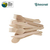 Bosnal – Wooden Disposable Cutlery Set, 6.5 inch, 100 Pcs