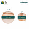 Palm Leaf Biodegradable 10" Round Plates and 4" Square Plates Combo (25 Plates each), Eco-Friendly, Compostable, Bamboo-Wood Style, Durable & Restaurant-Grade Alternative to Paper Plates