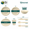 BOSNAL 10 inch & 7 inch Round Plates, 10 inch Oval Plates, 32 oz Bowls & 8 oz Cups with Cutlery – 100% Plant-Based Sugarcane Bagasse, Eco-Friendly, Compostable, Microwave Safe, Durable Dinnerware Set
