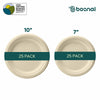 BOSNAL 10 inch and 7 inch Round Plates – 100% Plant-Based Sugarcane Bagasse, Eco-Friendly Disposable Plates for Hot & Cold Meals, Microwave Safe, Compostable, Durable & Sustainable