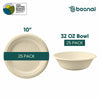 BOSNAL 10 Inch Round Plates with 32 oz Bowls – 25 Plates, 25 Bowls,100% Plant-Based Sugarcane Bagasse, Eco-Friendly Disposable Dinnerware for Hot & Cold Meals, Microwave Safe
