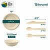 BOSNAL 10 Inch Round Plates with 32 oz Bowls & Cutlery – 25 Plates, 25 Bowls, 25 Spoons, 25 Knives & 50 Forks, 100% Plant-Based Sugarcane Bagasse, Eco-Friendly, Compostable, Microwave Safe & Durable