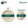 BOSNAL 10 Inch Round Plates with 16 oz Bowls – 25 Plates, 25 Bowls,100% Plant-Based Sugarcane Bagasse, Eco-Friendly Disposable Dinnerware for Hot & Cold Meals, Microwave Safe