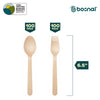BOSNAL Wooden Disposable Spoons & Forks - 200 pcs, Made from 100% Natural Wood