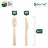 Bosnal Disposable Wooden Forks & Knives – 200pcs, Made from 100% Natural Wood