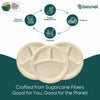 Bosnal 10 inch Round 3-Compartment Bagasse Plates, Case of 20 (500 Pcs) – Eco-Friendly Wholesale Pack