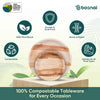 Palm Leaf Biodegradable Round Plates Combo – 50 pcs Set (25 each of 10" & 6" Plates), Eco-Friendly, Compostable, Bamboo-Wood Style, Durable & Restaurant-Grade Alternative to Paper Plates