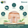 Palm Leaf Biodegradable 10" Round Plates and 4" Square Plates Combo (25 Plates each), Eco-Friendly, Compostable, Bamboo-Wood Style, Durable & Restaurant-Grade Alternative to Paper Plates