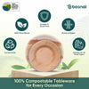 Palm Leaf Biodegradable 10" Round Plates and 9.5" Soup Bowl Combo (25 Plates, 25 Bowls), Eco-Friendly, Compostable, Bamboo-Wood Style, Durable & Restaurant-Grade Alternative to Paper Plates