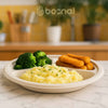 BOSNAL 10 Inch Round 3-Compartment Compostable Plates, 100% Plant-Based Sugarcane Bagasse, Eco-Friendly Disposable Plates, Microwave Safe, BPA-Free, Durable & Leak-Resistant