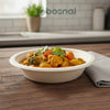 BOSNAL 16 oz Compostable Round Bowls, 100% Plant-Based Sugarcane Bagasse, Eco-Friendly Disposable Bowls for Hot & Cold Foods, Microwave Safe, Compostable, Sturdy & Sustainable