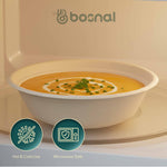32 Oz Round Sugarcane Bagasse Compostable Bowls, Eco-Friendly Disposable Bowls, Microwave Safe, BPA-Free, Leak-Resistant