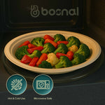 7 Inch Round Compostable Plates – 500 Pcs, 100% Sugarcane Bagasse, Eco-Friendly Disposable Plates for Hot & Cold Meals, Microwave Safe, BPA-Free, Sturdy
