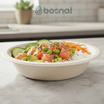 10 Inch Round Plates with 16 Oz Bowls & Cutlery, 100% Plant-Based Sugarcane Bagasse, Compostable, Eco-Friendly, Microwave Safe