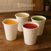 BOSNAL 8 oz Compostable Cups with Lids, 100% Plant-Based Sugarcane Bagasse, Eco-Friendly Disposable Cups for Hot & Cold Drinks, Microwave Safe, Compostable, Sustainable & Sturdy