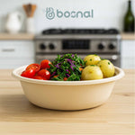 10 Inch & 7 Inch Round Plates with 32 oz Bowls, 100% Plant-Based Sugarcane Bagasse, Compostable, Microwave Safe Dinnerware