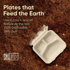 BOSNAL 9 Inch 3-Compartment Compostable Clamshell, 100% Plant-Based Sugarcane Bagasse, Eco-Friendly Disposable Food Container, Microwave Safe, BPA-Free, Durable & Leak-Resistant