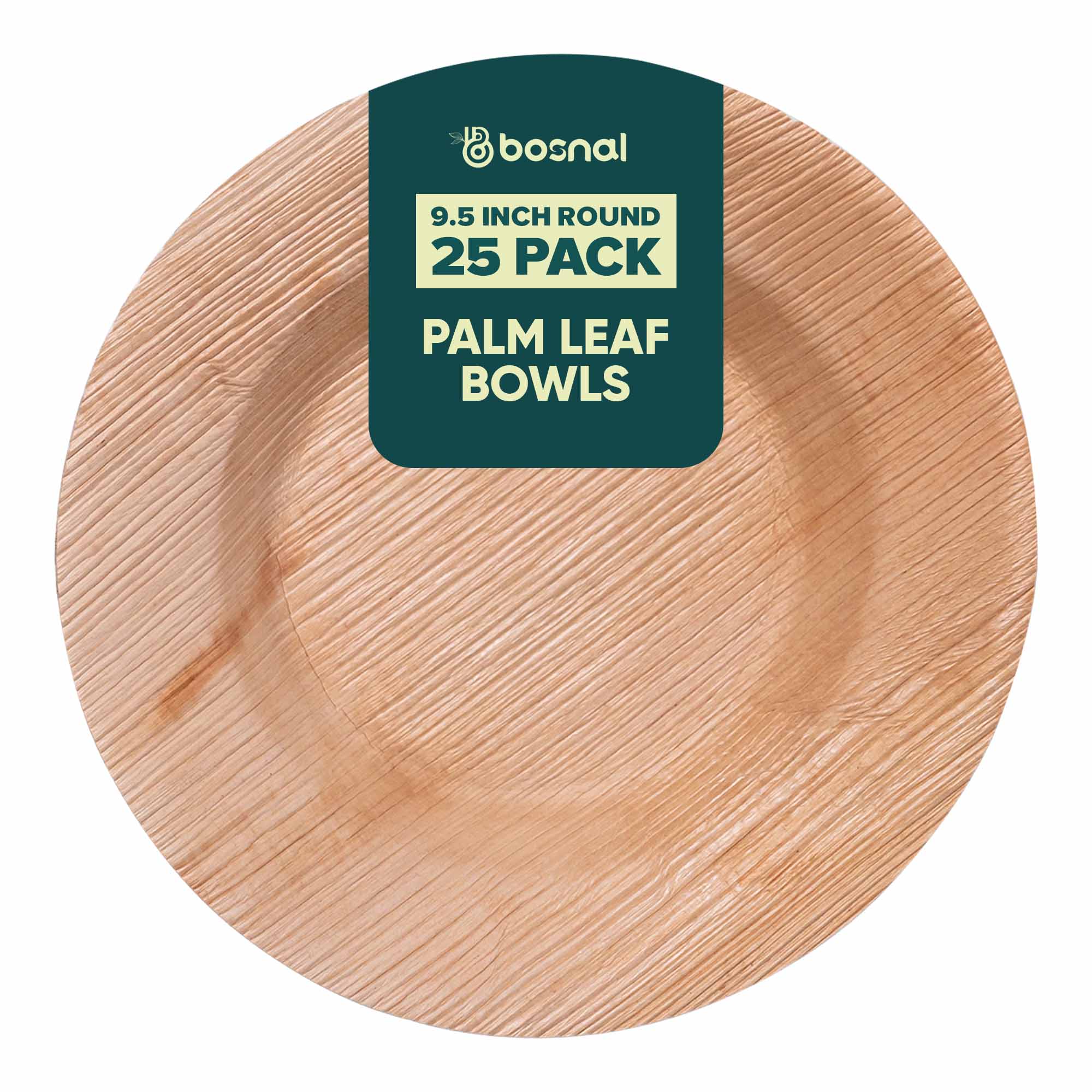 Bosnal - Palm Leaf Biodegradable Bowls, 9.5 inch Round Soup Bowl image 1