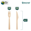 Bosnal Disposable Wooden Forks & Knives – 200pcs, Made from Natural Birch Wood