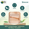 Palm Leaf Biodegradable Square Plates Combo – 50 pcs Set (25 each of 10" & 7" Plates), Eco-Friendly, Compostable, Bamboo-Wood Style, Durable & Restaurant-Grade Alternative to Paper Plates