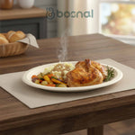 10 Inch Oval Bagasse Compostable Plates, Eco-Friendly Biodegradable Sugarcane Tableware, Durable for Parties & Everyday Use