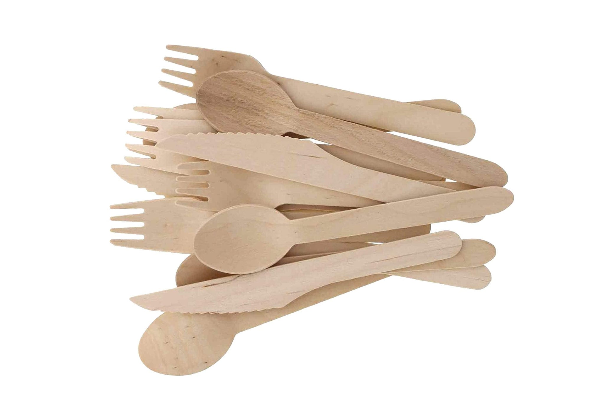 Bosnal – Wooden Disposable Cutlery Set, 6.5 inch, 100 pcs.